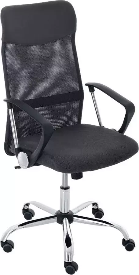 Luxe Comfort Bureaustoel Ergonomische bureaustoel In hoogte verstelbaar Armleuning Gaas Grijs 60x63x118 cm