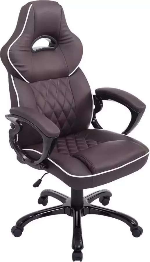 Luxe Comfort Bureaustoel Game stoel Design Armleuning Kunstleer Bruin 66x72x124 cm