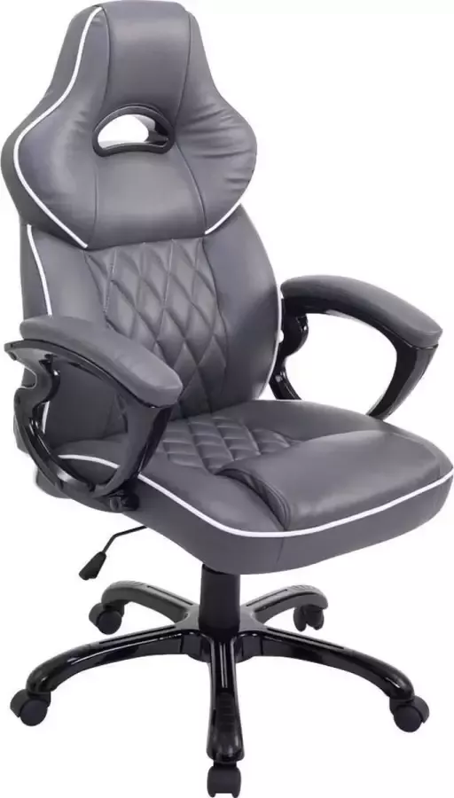 Luxe Comfort Bureaustoel Game stoel Design Armleuning Kunstleer Grijs 66x72x124 cm