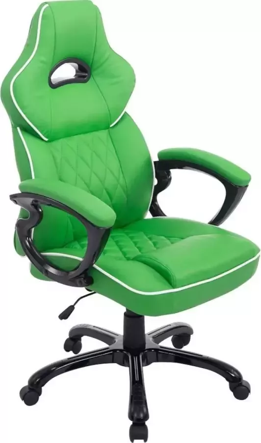 Luxe Comfort Bureaustoel Game stoel Design Armleuning Kunstleer Groen 66x72x124 cm