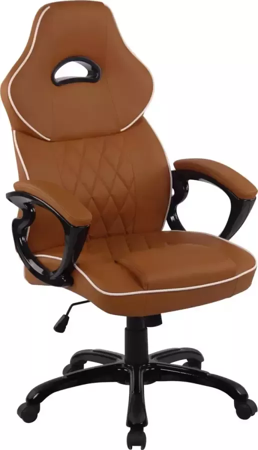 Luxe Comfort Bureaustoel Game stoel Design Armleuning Kunstleer Lichtbruin 66x72x124 cm