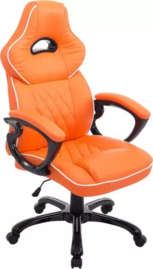 Luxe Comfort Bureaustoel Game stoel Design Armleuning Kunstleer Oranje 66x72x124 cm