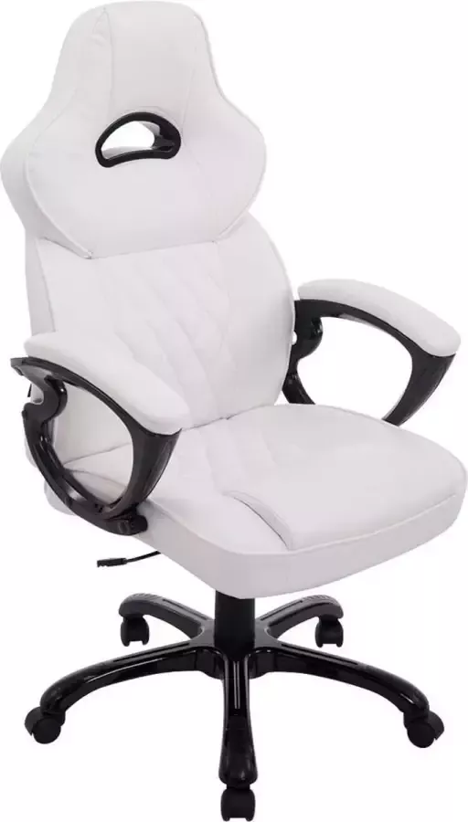 Luxe Comfort Bureaustoel Game stoel Design Armleuning Kunstleer Wit 66x72x124 cm