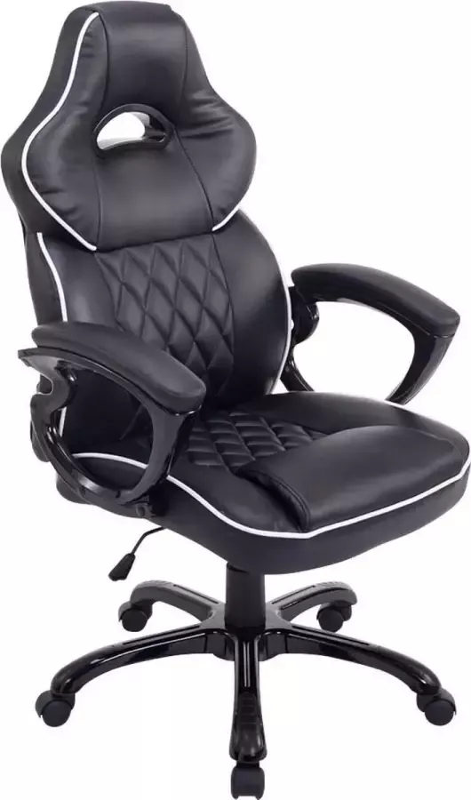 Luxe Comfort Bureaustoel Game stoel Design Armleuning Kunstleer Zwart 66x72x124 cm