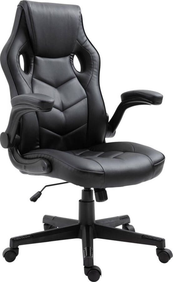 Luxe Comfort Bureaustoel Gamestoel Design In hoogte verstelbaar Kunstleer Zwart 71x65x123 cm