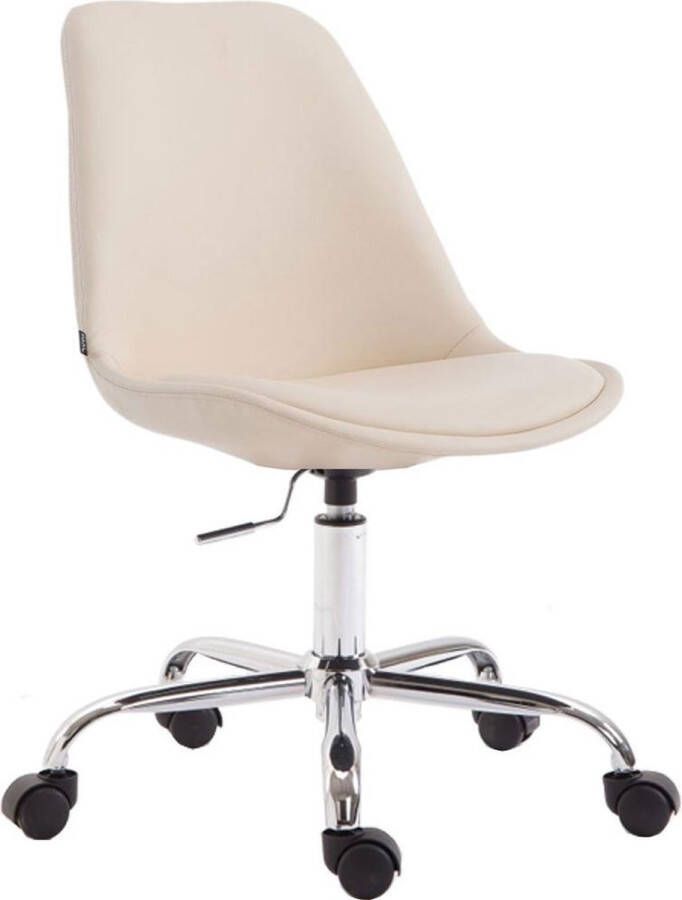 Luxe Comfort Bureaustoel In hoogte verstelbaar Kunstleer – Crème