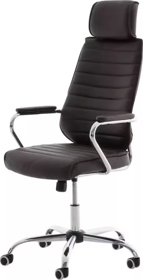 Luxe Comfort Bureaustoel Kantoorstoel Design Hoge rugleuning Kunstleer Bruin 60x67x128 cm