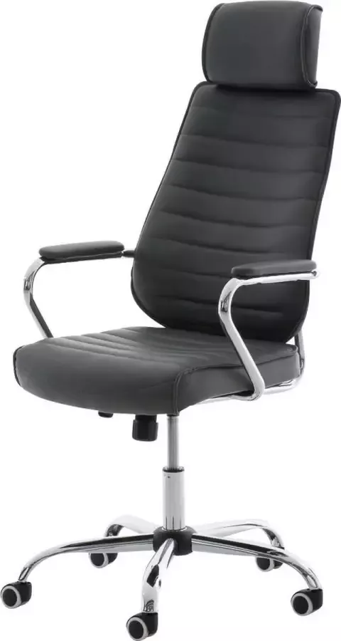 Luxe Comfort Bureaustoel Kantoorstoel Design Hoge rugleuning Kunstleer Donkergrijs 60x67x128 cm