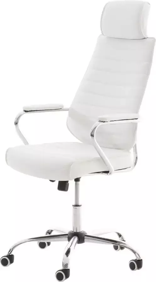 Luxe Comfort Bureaustoel Kantoorstoel Design Hoge rugleuning Kunstleer Wit 60x67x128 cm