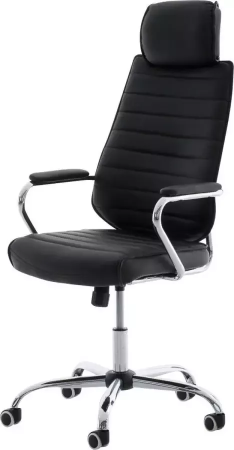 Luxe Comfort Bureaustoel Kantoorstoel Design Hoge rugleuning Kunstleer Zwart 60x67x128 cm