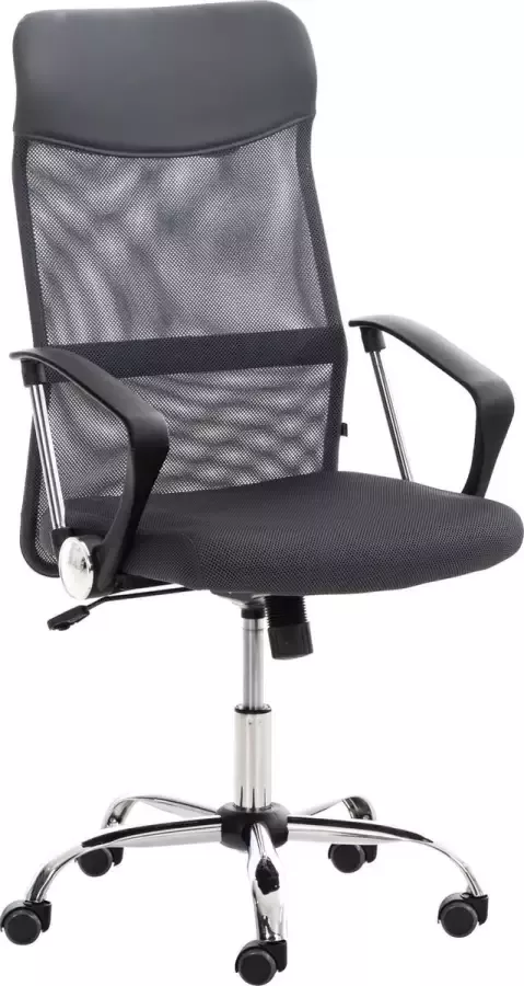 Luxe Comfort Bureaustoel Kantoorstoel Design In hoogte verstelbaar Hoge rugleuning Mesh Grijs 60x53x118 cm