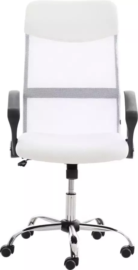 Luxe Comfort Bureaustoel Kantoorstoel Design In hoogte verstelbaar Hoge rugleuning Mesh Wit 60x53x118 cm
