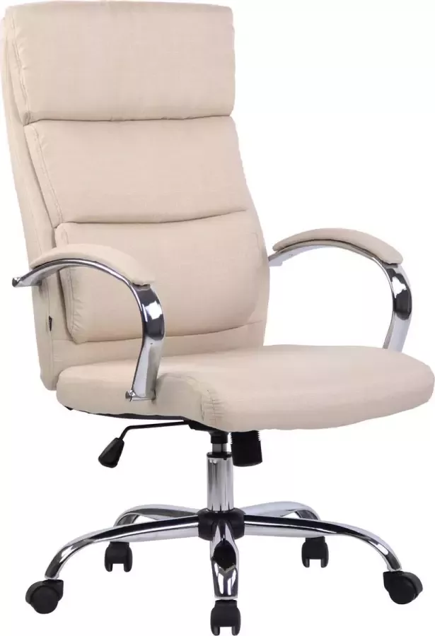 Luxe Comfort Bureaustoel Kantoorstoel Design In hoogte verstelbaar Polyester Crème