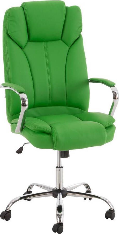 Luxe Comfort Bureaustoel Kantoorstoel Duurzaam Gewatteerd Kunstleer Groen 62x70x125 cm