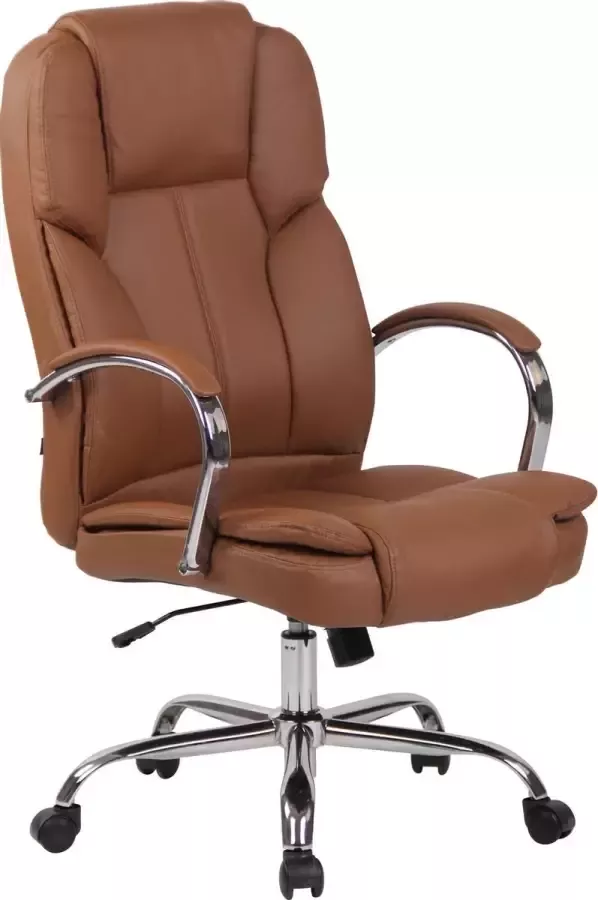 Luxe Comfort Bureaustoel Kantoorstoel Duurzaam Gewatteerd Stof Lichtbruin 62x70x125 cm