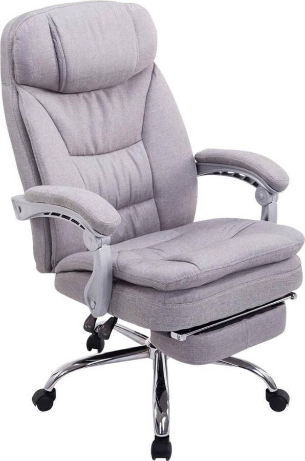 Luxe Comfort Bureaustoel Kantoorstoel XL Ergonomisch Voetensteun Verstelbaar Grijs 67x122 cm