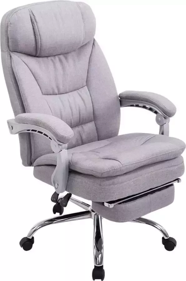Luxe Comfort Bureaustoel Kantoorstoel XL Ergonomisch Voetensteun Verstelbaar Grijs 67x122 cm