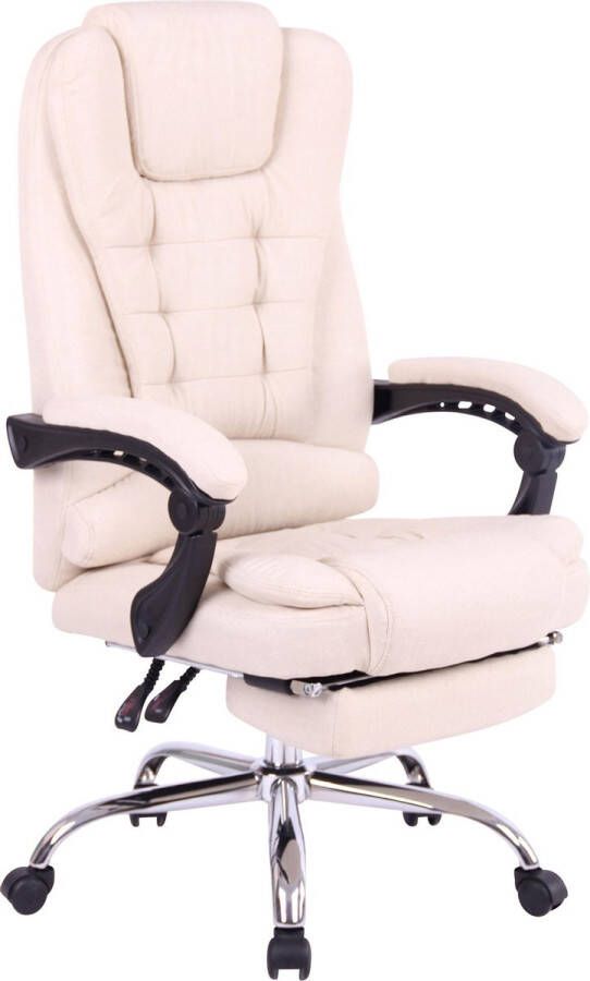 Luxe Comfort Bureaustoel Kantoorstoel XL Voetensteun Verstelbaar Kunstleer Beige 68x67x125 cm