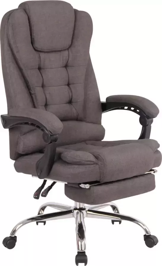 Luxe Comfort Bureaustoel Kantoorstoel XL Voetensteun Verstelbaar Kunstleer Donkergrijs 68x67x125 cm