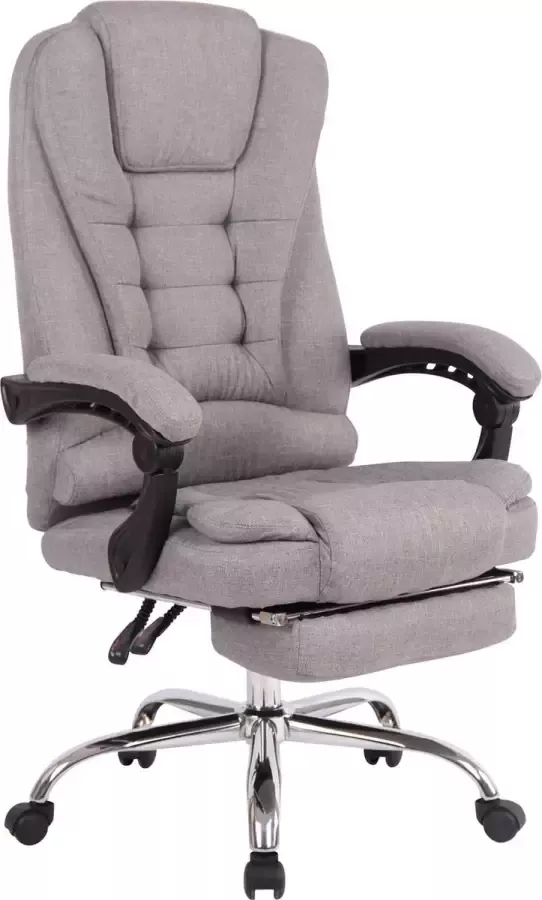 Luxe Comfort Bureaustoel Kantoorstoel XL Voetensteun Verstelbaar Kunstleer Grijs 68x67x125 cm