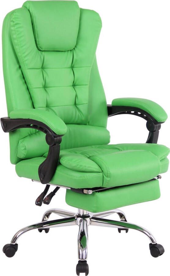 Luxe Comfort Bureaustoel Kantoorstoel XL Voetensteun Verstelbaar Kunstleer Groen 68x67x125 cm
