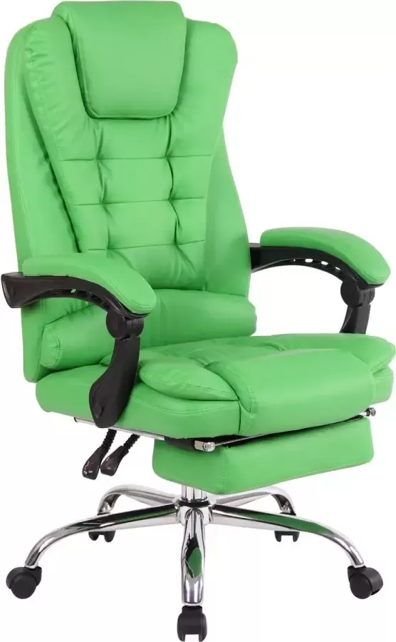 Luxe Comfort Bureaustoel Kantoorstoel XL Voetensteun Verstelbaar Kunstleer Groen 68x67x125 cm