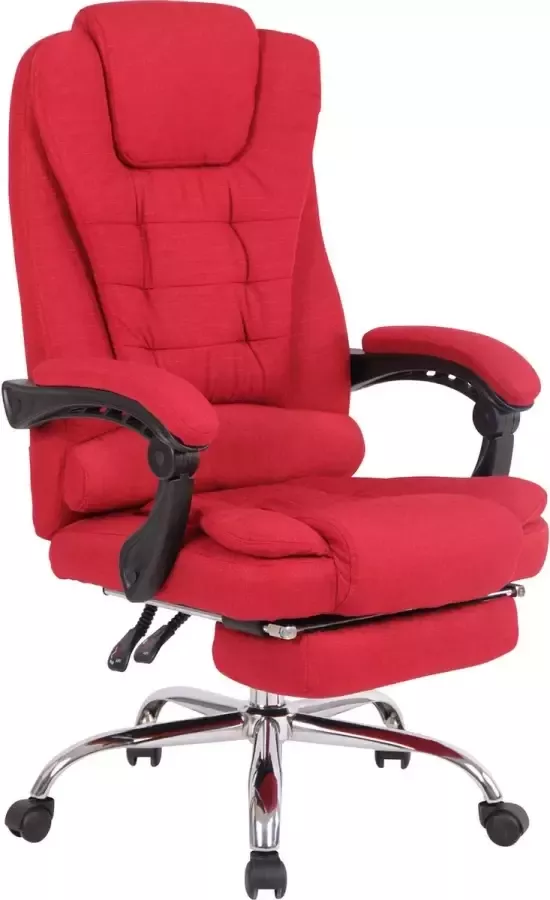 Luxe Comfort Bureaustoel Kantoorstoel XL Voetensteun Verstelbaar Kunstleer Rood 68x67x125 cm