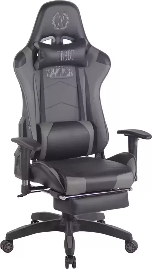 Luxe Comfort Bureaustoel Game stoel Massagefunctie Voetensteun In hoogte verstelbaar Kunstleer Zwart 51x67x138 cm