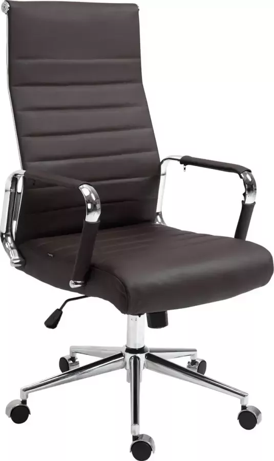 Luxe Comfort Bureaustoel Leer Modern Bruin