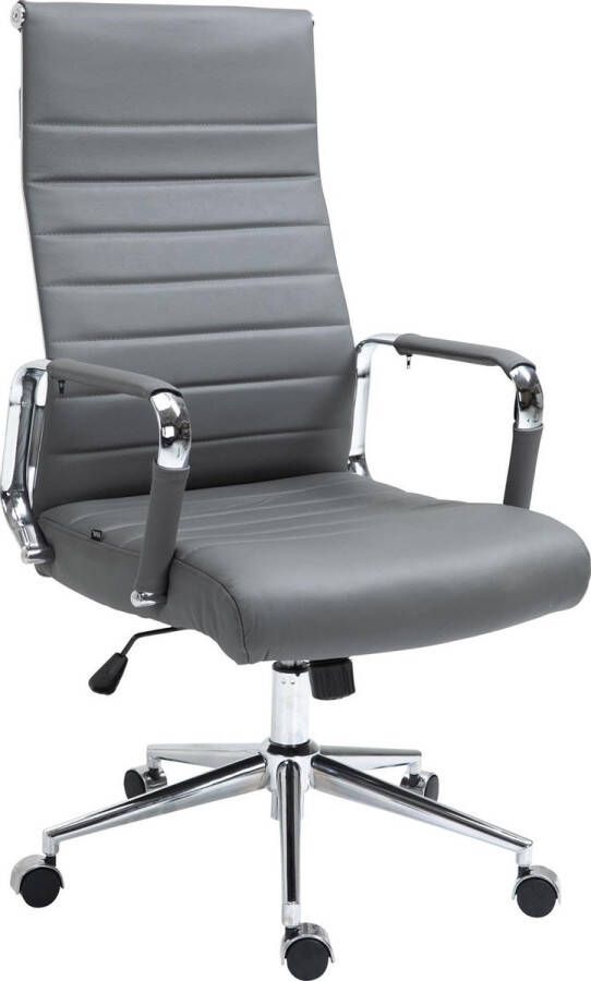 Luxe Comfort Bureaustoel Leer Modern Grijs