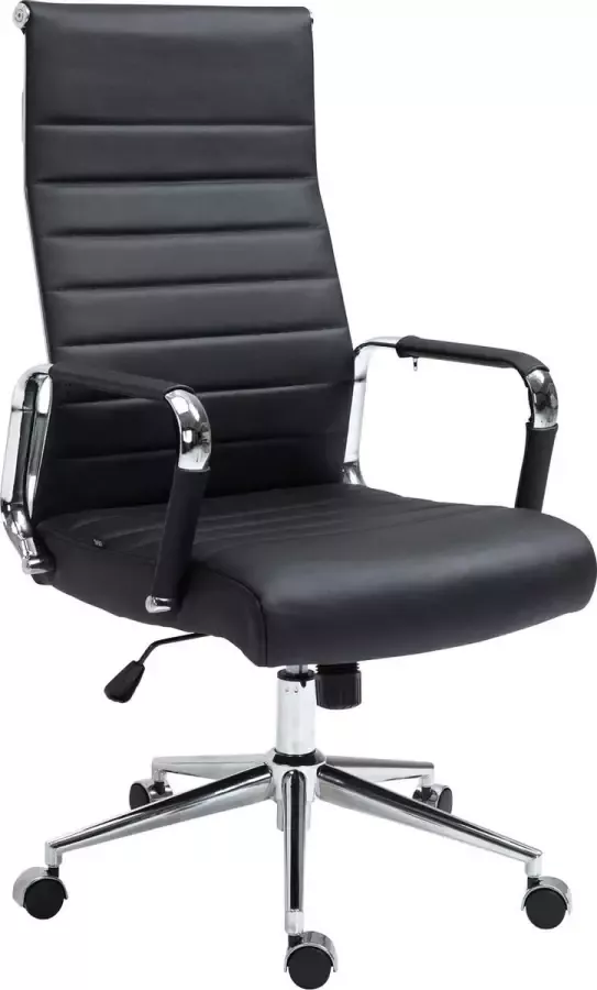 Luxe Comfort Bureaustoel Leer Modern Zwart