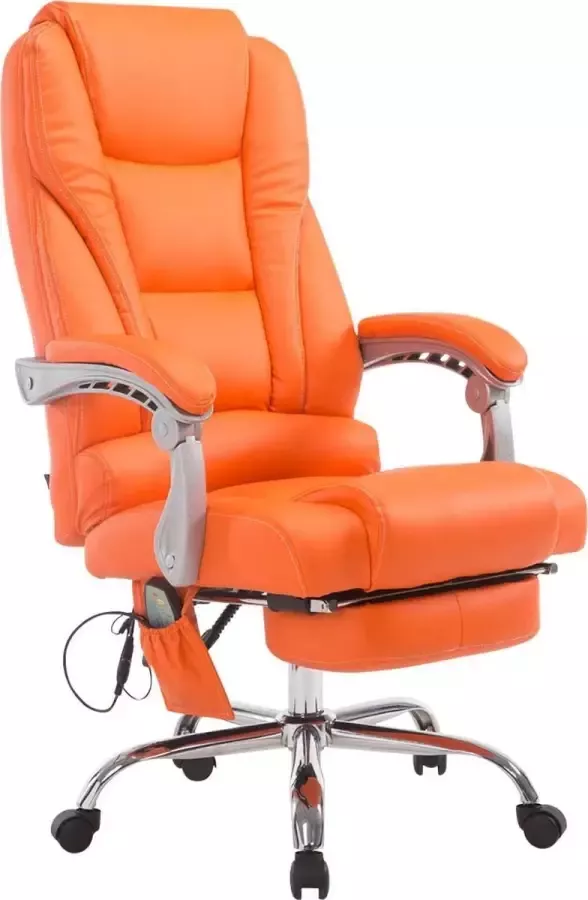Luxe Comfort Bureaustoel Massagestoel Design Ergonomisch Kunstleer Oranje 68x64x127 cm
