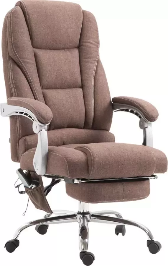 Luxe Comfort Bureaustoel Massagestoel Design Ergonomisch Stof Bruin 68x64x127 cm