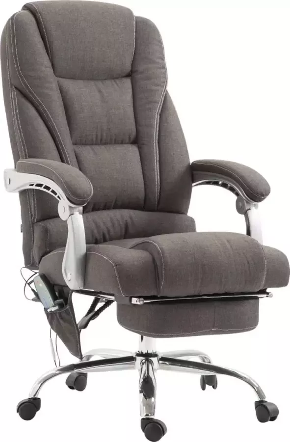 Luxe Comfort Bureaustoel Massagestoel Design Ergonomisch Stof Donkergrijs 68x64x127 cm