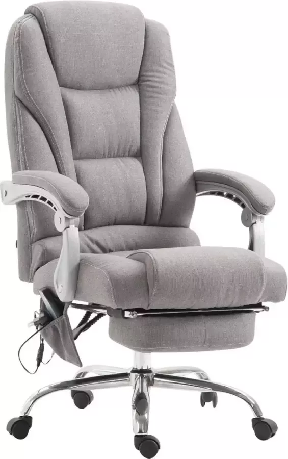 Luxe Comfort Bureaustoel Massagestoel Design Ergonomisch Stof Grijs 68x64x127 cm
