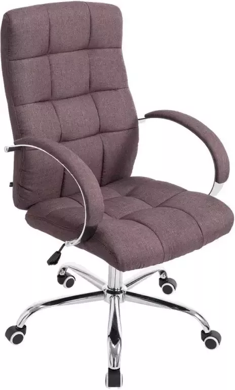 Luxe Comfort Bureaustoel Stoel Chesterfield Verstelbaar Gebogen armleuning Bruin 54x51x115 cm