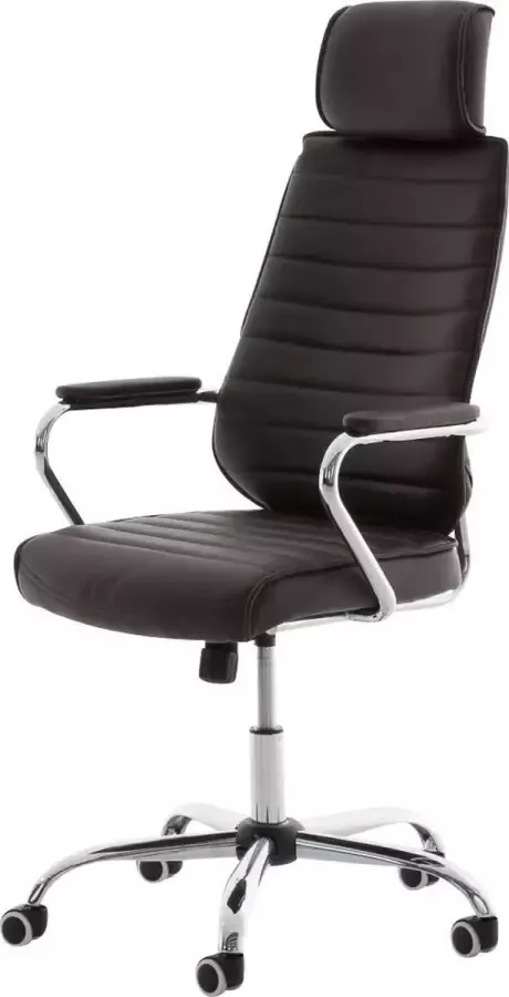 Luxe Comfort Bureaustoel Stoel Design Gewatteerd Kunstleer Bruin 59x57x128 cm