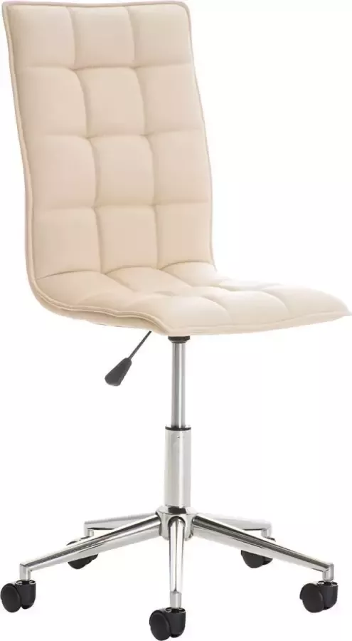 Luxe Comfort Bureaustoel Stoel Design In hoogte verstelbaar Kunstleer Crème 57x57x106 cm