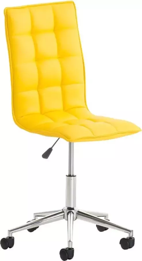 Luxe Comfort Bureaustoel Stoel Design In hoogte verstelbaar Kunstleer Geel 57x57x106 cm