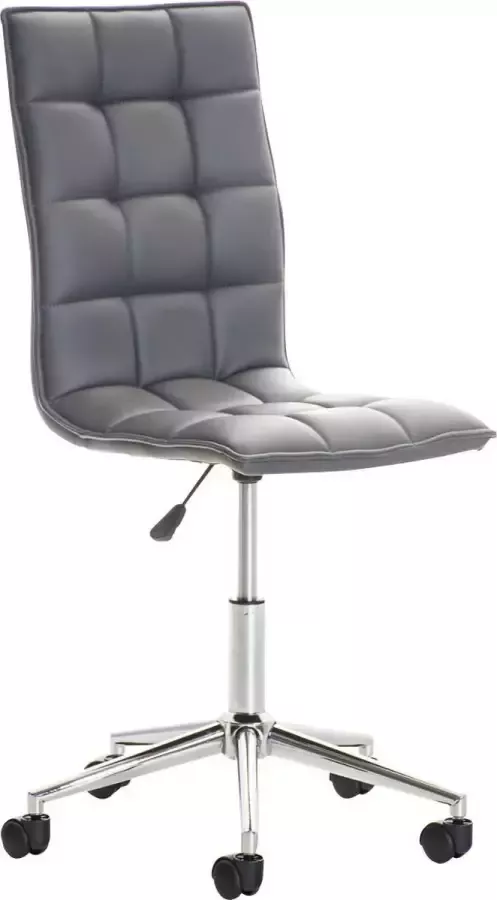 Luxe Comfort Bureaustoel Stoel Design In hoogte verstelbaar Kunstleer Grijs 57x57x106 cm