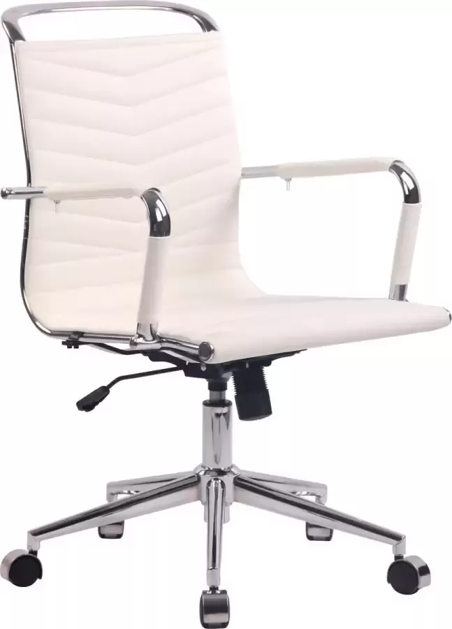 Luxe Comfort Bureaustoel Stoel Design In hoogte verstelbaar Kunstleer Wit 56x64x102 cm