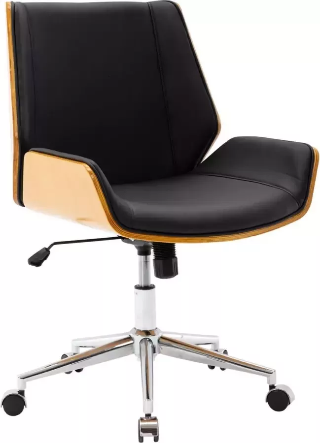 Luxe Comfort Bureaustoel Stoel Ergonomisch Verstelbaar Kunstleer Naturel zwart 60x65x96 cm