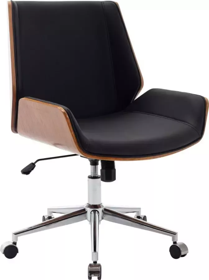 Luxe Comfort Bureaustoel Stoel Ergonomisch Verstelbaar Kunstleer Zwart 60x65x96 cm