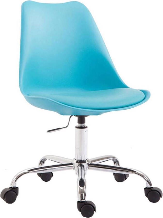 Luxe Comfort Bureaustoel Stoel Scandinavisch design In hoogte verstelbaar Kunstleer Blauw 48x54x91 cm