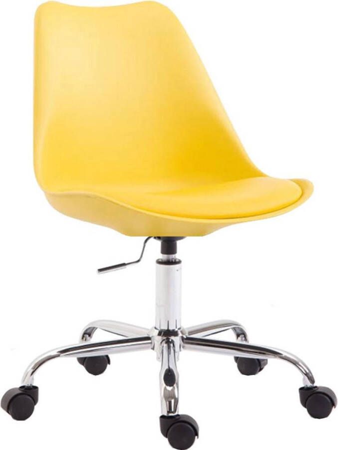Luxe Comfort Bureaustoel Stoel Scandinavisch design In hoogte verstelbaar Kunstleer Geel- 48x54x91 cm