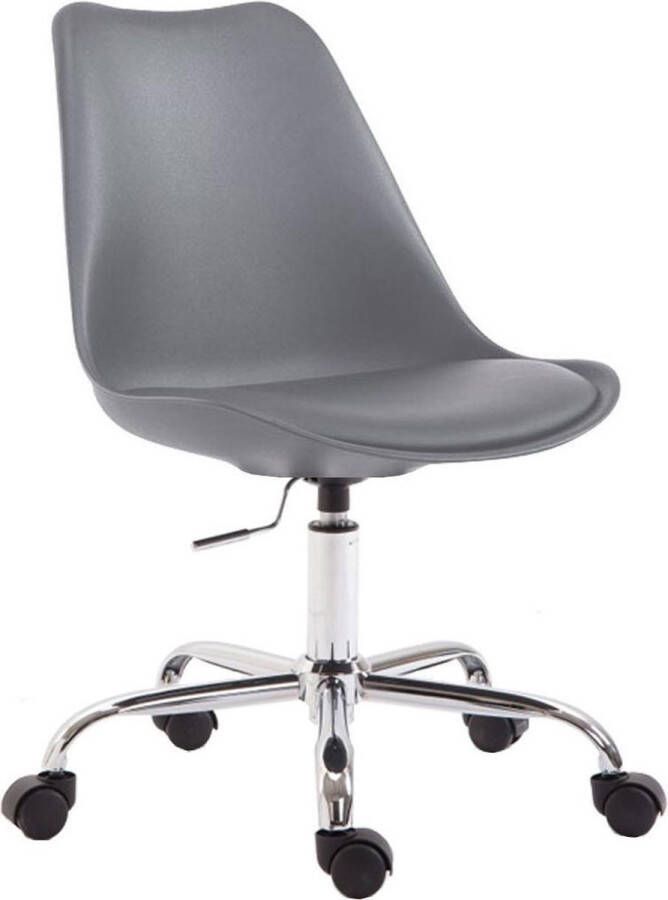 Luxe Comfort Bureaustoel Stoel Scandinavisch design In hoogte verstelbaar Kunstleer Grijs 48x54x91 cm