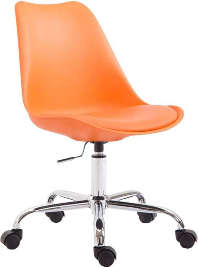 Luxe Comfort Bureaustoel Stoel Scandinavisch design In hoogte verstelbaar Kunstleer Oranje 48x54x91 cm