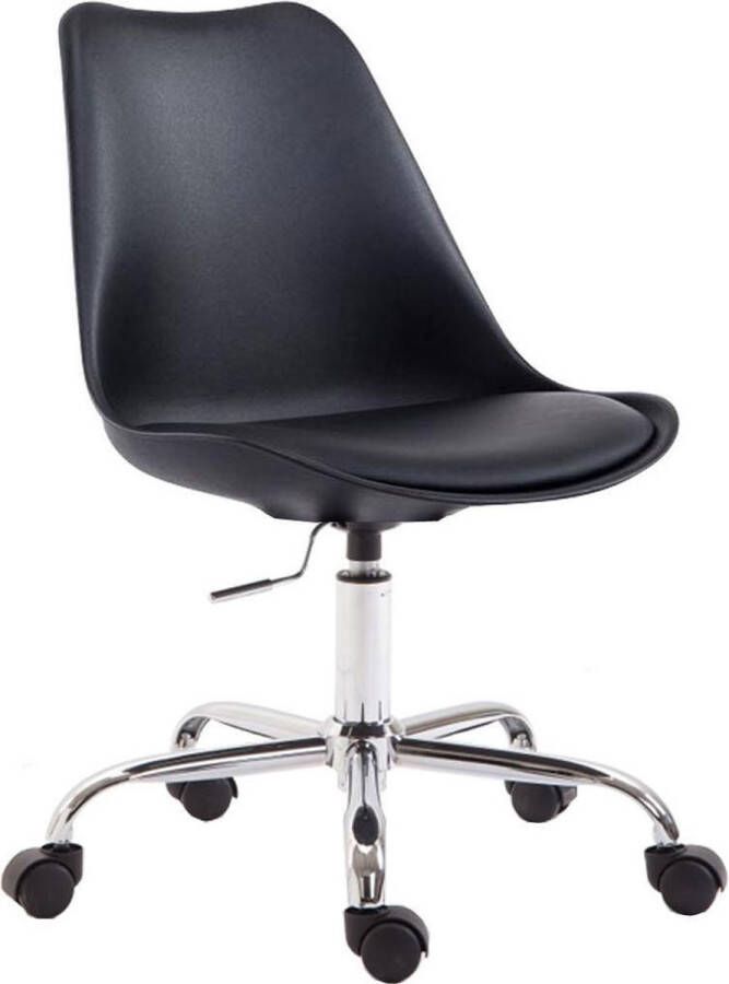 Luxe Comfort Bureaustoel Stoel Scandinavisch design In hoogte verstelbaar Kunstleer Zwart 48x54x91 cm