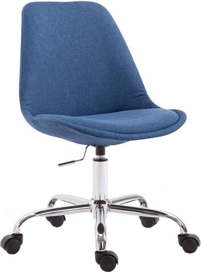 Luxe Comfort Bureaustoel Stoel Scandinavisch design In hoogte verstelbaar Stof Blauw 48x54x91 cm