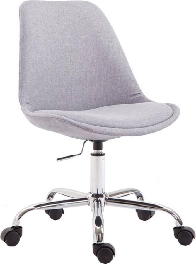 Luxe Comfort Bureaustoel Stoel Scandinavisch design In hoogte verstelbaar Stof Grijs 48x54x91 cm
